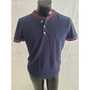 Abercrombie & Fitch Men's Polo; Dark Blue Short Sleeve - L #
